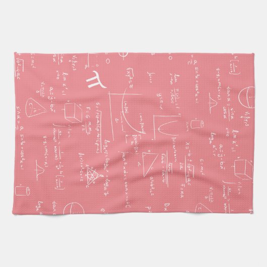 Pink Mathematics Pattern Geschirrtuch (Horizontal)