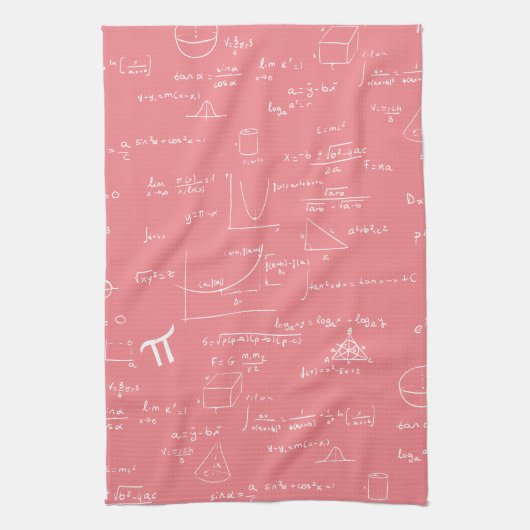 Pink Mathematics Pattern Geschirrtuch (Vertikal)