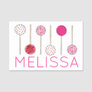 Pink Mattiert Cake Pops Bäckerei Konditorei Koch Namensschild