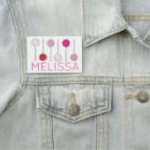 Pink Mattiert Cake Pops Bäckerei Konditorei Koch Namensschild (Beispiel)