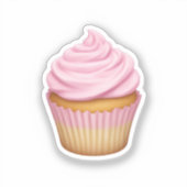 Pink Mattiert Cupcake Emoji Aufkleber (Vorderseite)
