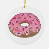 Pink Mattiert Donut Doughnut Sprinkles Junk Food Keramik Ornament (Vorne)