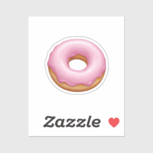 Pink Mattiert Donut Emoji Kunst Aufkleber