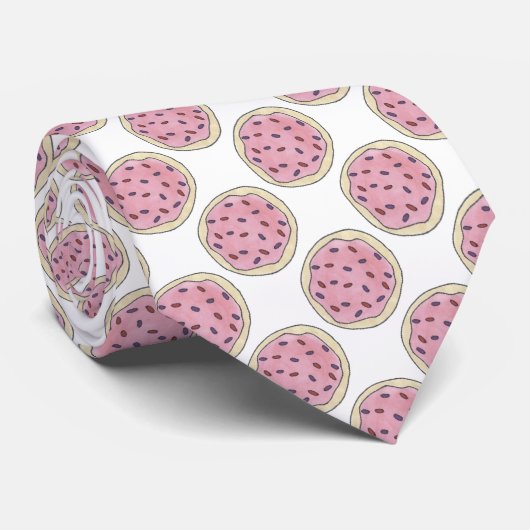 Pink Mattierte Cookie Cookies Sprinkles Krawatte (Gerollt)