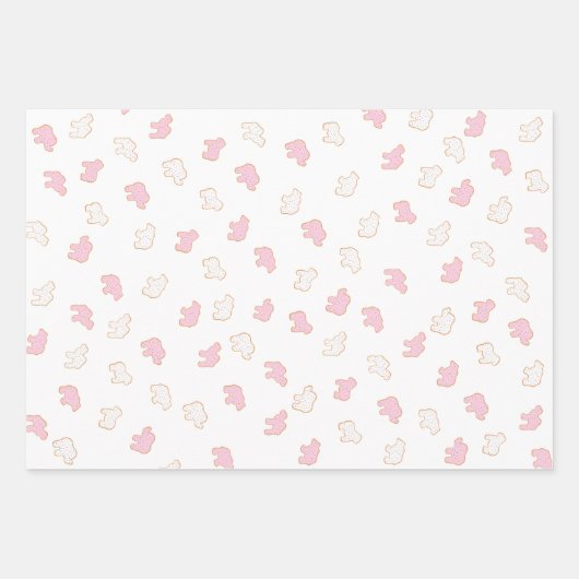 Pink Mattierte Sprinkle Tierkost Geschenkpapier Set (Vorderseite)