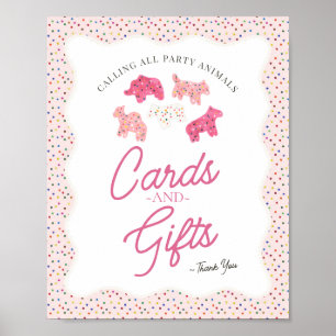 Pink Mattierte tierische Cookies Sprinkle Karten & Poster
