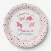 Pink Mattierte Tierkochen Baby Sprinkle Pappteller (Vorderseite)