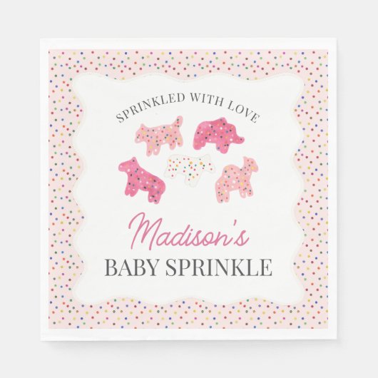 Pink Mattierte Tierkochen Baby Sprinkle Serviette (Vorderseite)