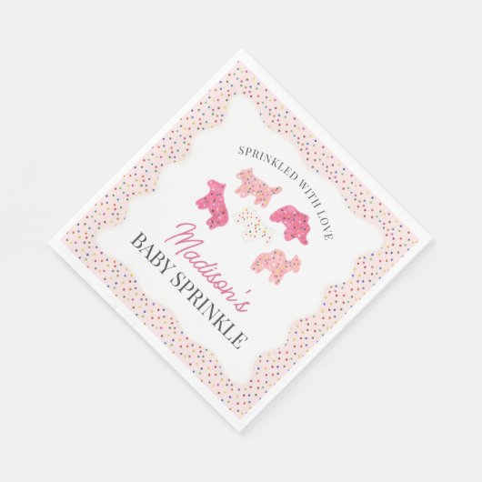 Pink Mattierte Tierkochen Baby Sprinkle Serviette (Ecke)