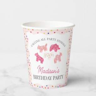 Pink Mattierte Tierkochen Geburtstagsparty Pappbecher