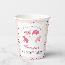 Pink Mattierte Tierkochen Geburtstagsparty Pappbecher