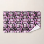 Pink, Mauve and black rose geometric Badhandtuch Set (Handtuch)