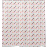 Pink, Mauve, Blue Herringbone-Design Duschvorhang (Vorderseite)