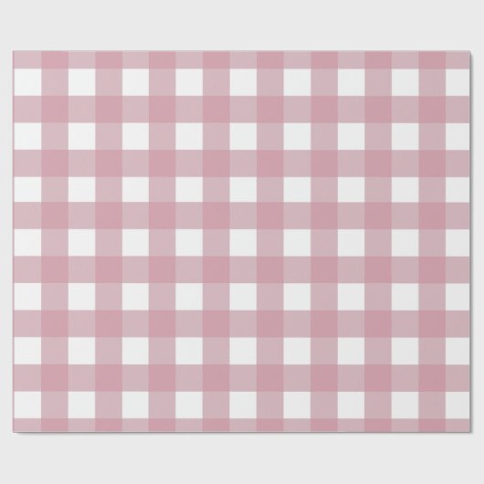 Pink Mauve Buffalo Kariert Geschenkpapier (Flach)