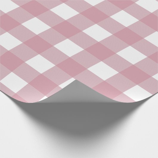 Pink Mauve Buffalo Kariert Geschenkpapier (Ecke)