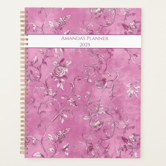 Pink Mauve Chinoiserie Rose Planer (Vorderseite)