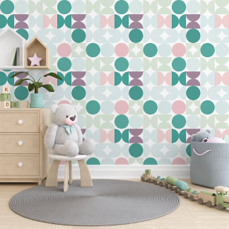 Pink Mauve Circles Art Pattern Tapete