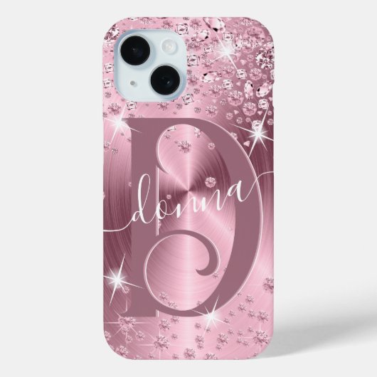 Pink Mauve Diamonds - Personalisiert Case-Mate iPhone Hülle (Rückseite)