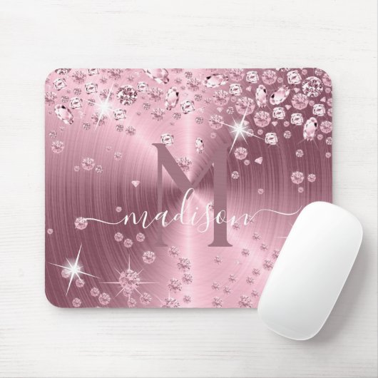 Pink Mauve Diamonds - Personalisiert Mousepad (Mit Mouse)