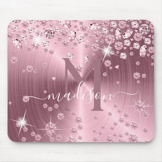 Pink Mauve Diamonds - Personalisiert Mousepad (Vorne)