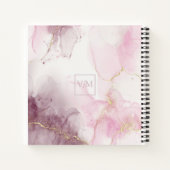 Pink Mauve Gold Vein Marbella Script Notebook Notizblock (Rückseite)