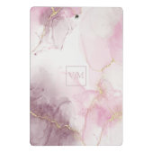 Pink Mauve Gold Vein Marmorskript Mini Klemmbrett (Rückseite)