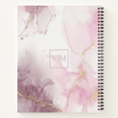 Pink Mauve Gold Vein Marmorskript Notizblock (Rückseite)