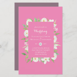 Pink Mauve Magnolia Budget Hochzeit lädt A9 ein