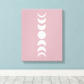 Pink/Mauve Minimalistisch Moon Phase Wall Art Lein Leinwanddruck (Insitu (Holzboden))