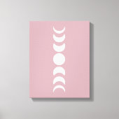 Pink/Mauve Minimalistisch Moon Phase Wall Art Lein Leinwanddruck (Vorderseite)