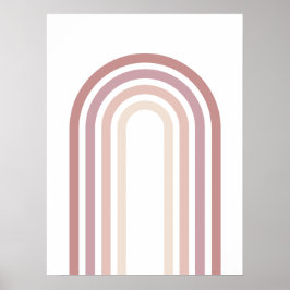 Pink & Mauve Minimalistische Regenbogenwand Kunstp Poster