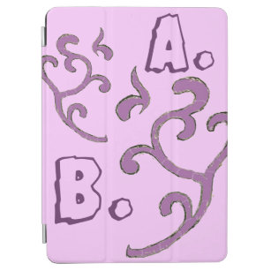 Pink Mauve Monogram Bio Muster iPad Air Hülle