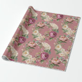 Pink Mauve Peony Floral Wreath Brautparty Geschenkpapier (Ungerollt)