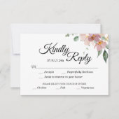 Pink Mauve Vintage Blumenmahlzeit RSVP Karte (Vorderseite)