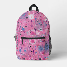 Pink Maximalist Abstract Art  Bedruckter Rucksack