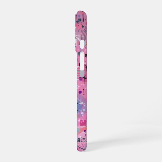 Pink Maximalist Abstract Art  iPhone 16 Hülle (Linke Seite)