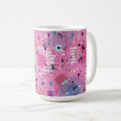 Pink Maximalist Abstract Art  Kaffeetasse (VorderseiteRechts)