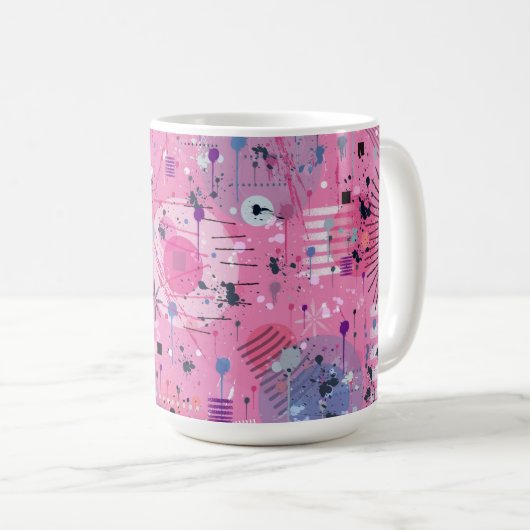 Pink Maximalist Abstract Art  Kaffeetasse (VorderseiteRechts)