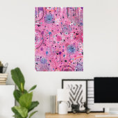 Pink Maximalist Abstract Art  Poster (Heimbüro)