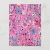 Pink Maximalist Abstract Art  Postkarte (Vorderseite)