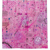 Pink Maximalist Abstract: Raspberry Sundae Duschvorhang (Vorderseite)