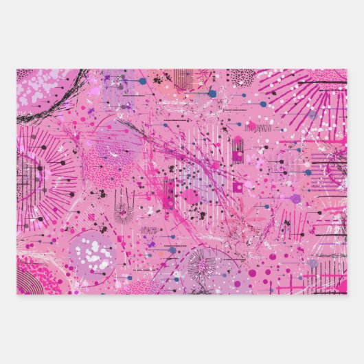 Pink Maximalist Abstract: Raspberry Sundae Geschenkpapier Set (Vorderseite 2)