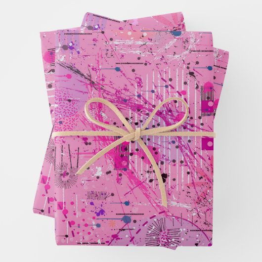 Pink Maximalist Abstract: Raspberry Sundae Geschenkpapier Set (Beispiel)