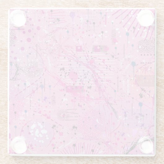 Pink Maximalist Abstract: Raspberry Sundae Glasuntersetzer (Rückseite)