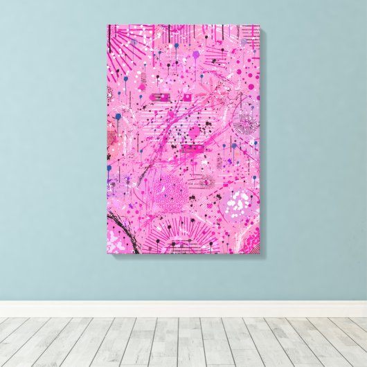 Pink Maximalist Abstract: Raspberry Sundae Leinwanddruck (Insitu (Holzboden))