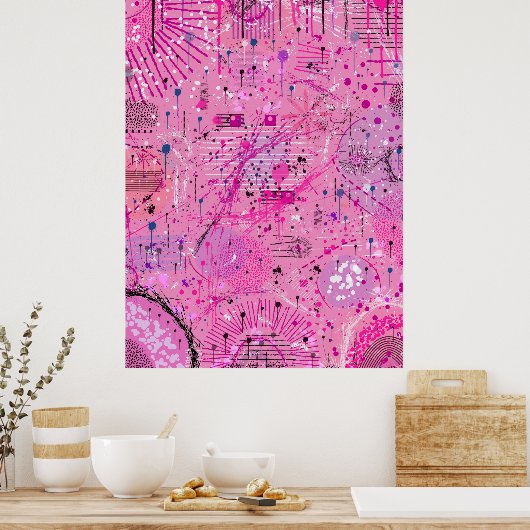 Pink Maximalist Abstract: Raspberry Sundae Poster (Küche)