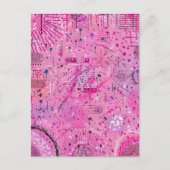 Pink Maximalist Abstract: Raspberry Sundae Postkarte (Vorderseite)
