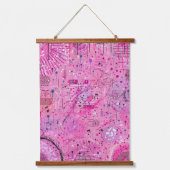 Pink Maximalist Abstract: Raspberry Sundae Wandteppich Mit Holzrahmen (Vorderseite)