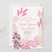 Pink Meadow Baby Naming/Simchat Bat Einladung (Vorderseite)