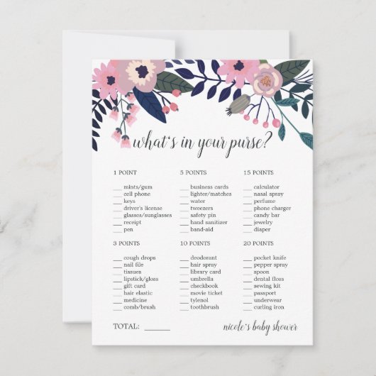 Pink Meadow Baby oder Brautparty Purgame (Vorderseite)